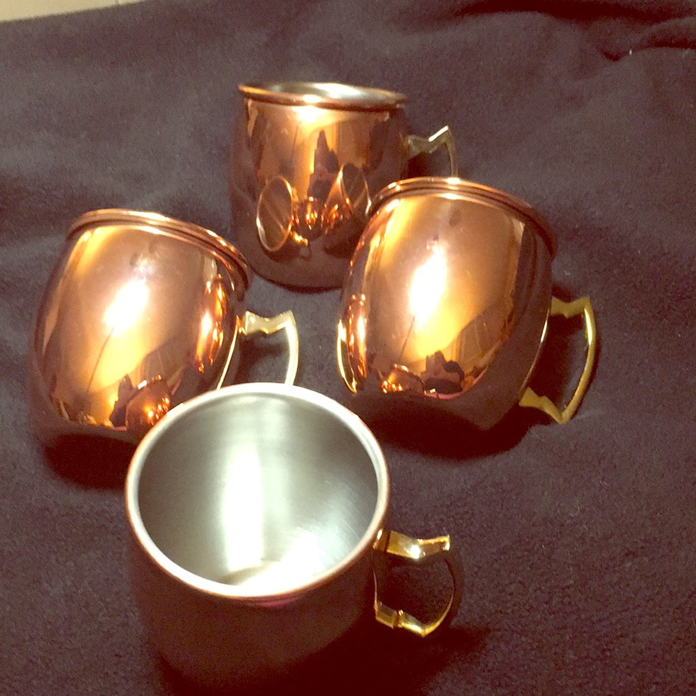 4 EUC Copper/Stainless mugs